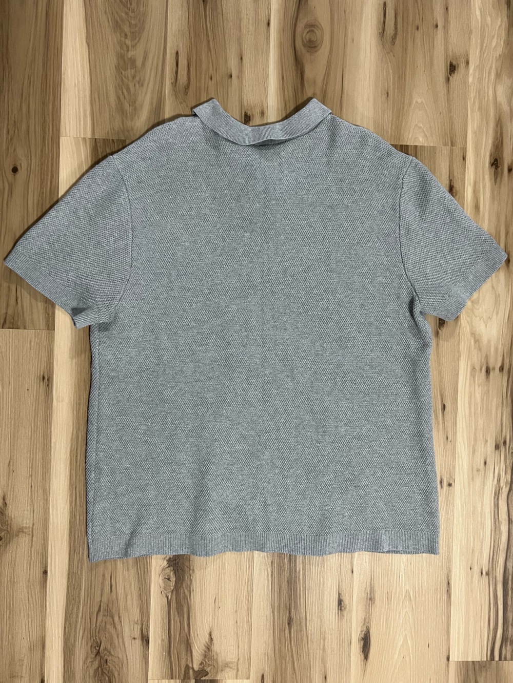 ALO Yoga Sports Club Sweater Knit Polo Athletic Heather Grey Mens Polo Gray - Picture 8 of 8